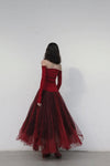 Marc Le Bihan 21908 Shrink Silk Ballet Dress Flat Shoulder Series Triple Tulle Skin-friendly MLB-21908-HONG Red